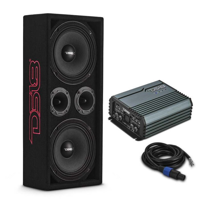 DS18 Ported Enclosure w/ PRO-X8M &amp; PRO-TWX2/FRP-1.2K4 (Not Incl)/Cable/Terminal Incl- Black Carpet