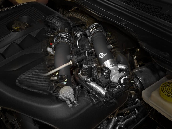aFe BladeRunner 2-1/4in &amp; 3in Aluminum Hot and Cold Charge Pipe Kit Black RAM 1500 RHO 25-27 L6-3.0L