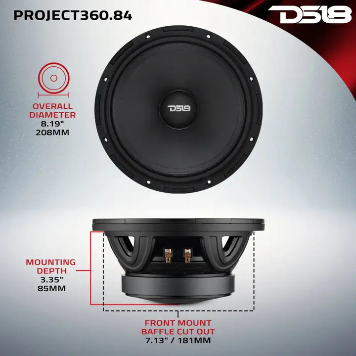 DS18 High-Sensitivity Mid-High Loudspeakers w/ Rotating Recone 8in 100.2db 4ohm 90Hz-17kHz