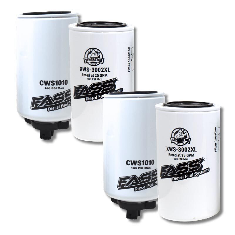 FASS Drop-In Fleet Filter Pack Contains (2) XWS3002XL &amp; (2) CWS1010