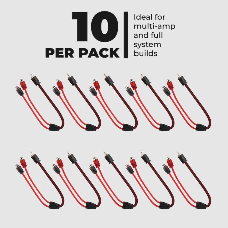 DS18 Level 2 RCA Y Connector 1 Male to 2 Female 10 x Pack