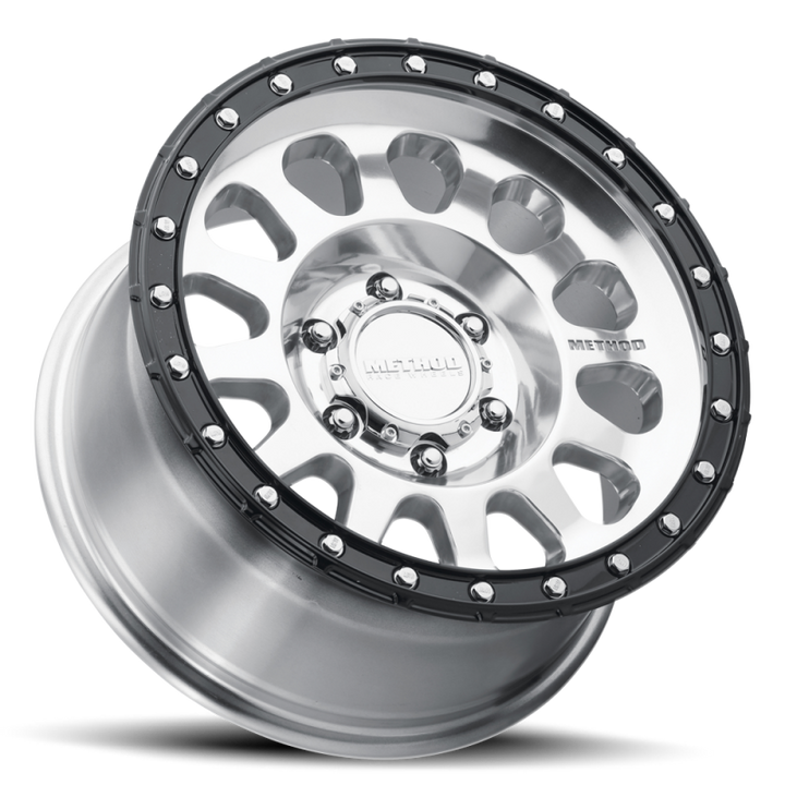 Method MR315 17x8.5 0mm Offset 6x5.5 106.25mm CB Polished Wheel - Gloss Black Lip