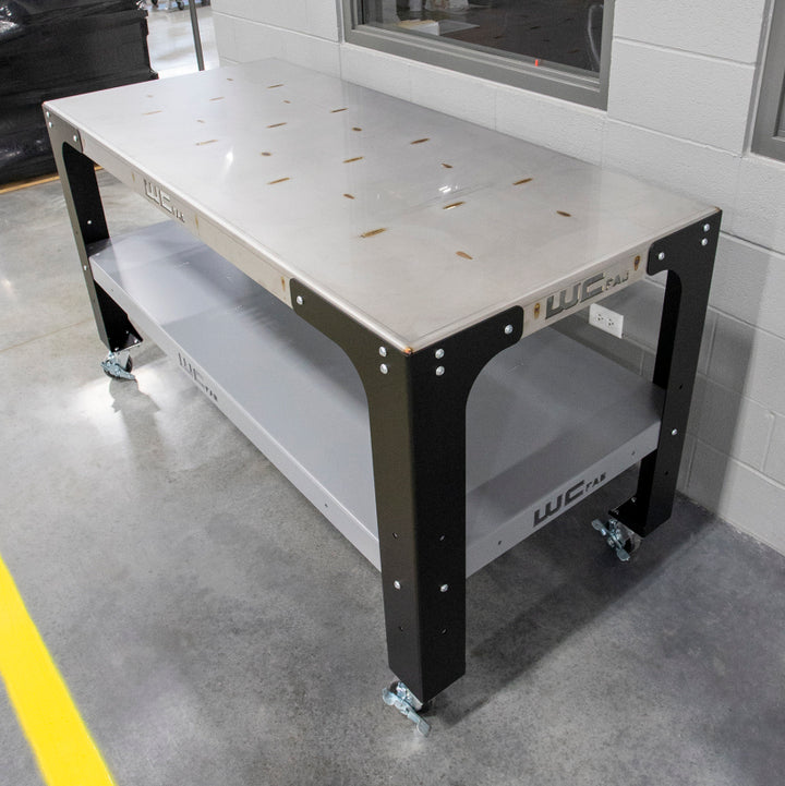 Wehrli Modular Steel Work Bench Top/Shelf Kit - 32in x 72in x .120in Thick (Stainless Steel &amp; Grey)