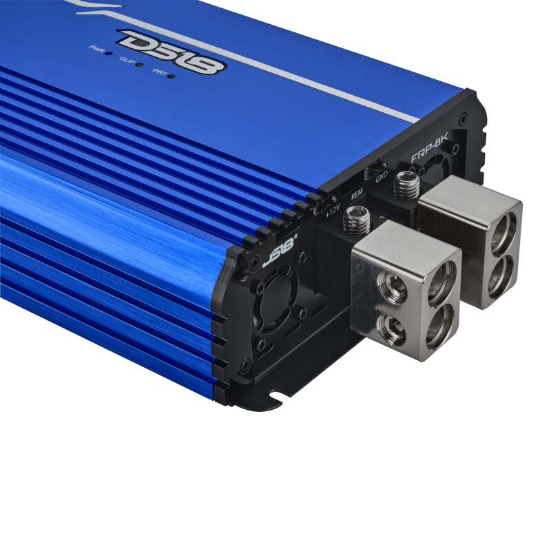 DS18 1-Channel Class D Full-Range Monoblock 8000 Watts RMS at1 ohm DPIV1/0 Terminals Included Blue