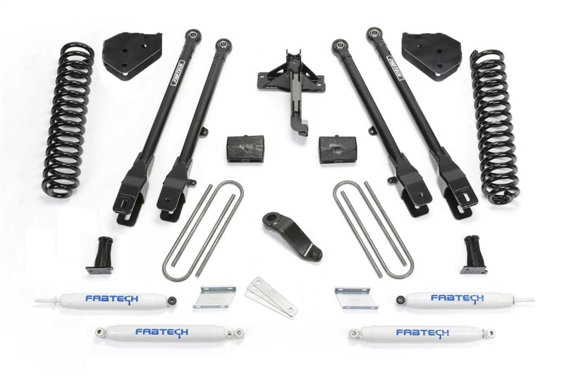 Fabtech 17-21 Ford F250/F350 4WD Diesel 4in 4Link Sys w/Coils &amp; Perf Shks