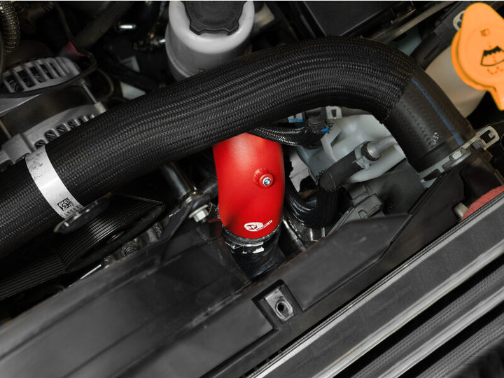 aFe BladeRunner 3in &amp; 3-1/2in AL Hot and Cold Charge Pipe Kit Red RAM Diesel Trucks 25-26 L6-6.7L