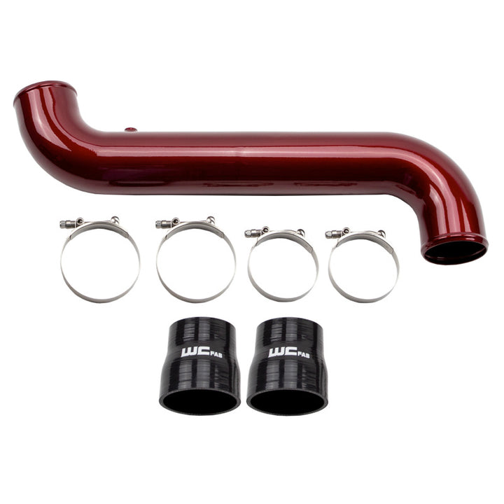 Wehrli 11-16 GM Duramax LML Passenger Side 3.5in Intercooler Pipe - Bengal Red