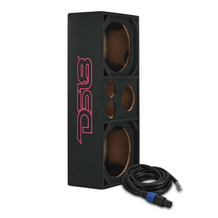 DS18 Ported Enclosure 2x 12in Mids 2x 3.6in Tweeters &amp; 1 x 5.7in Horn Diffuser -Black Carpet