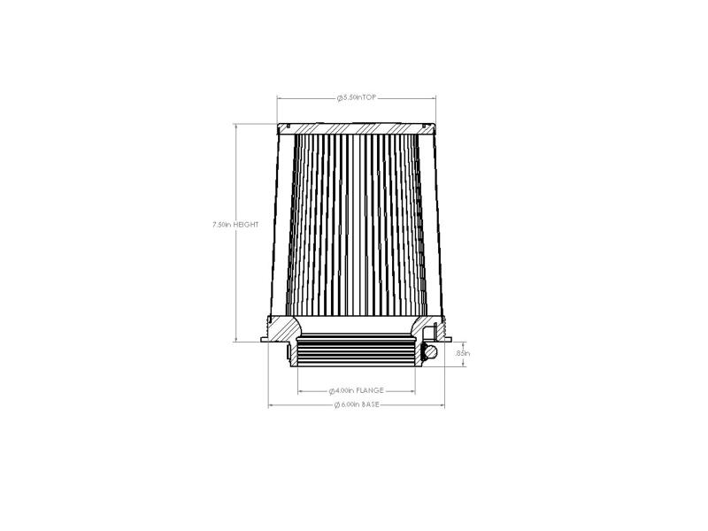 aFe Momentum Intake Replacement Air Filter w/ D2 Dura-Dry Media 4in Fx6in Bx5-1/2in Tx7-1/2in H