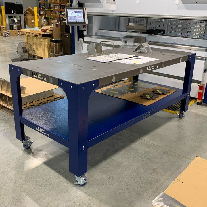 Wehrli Modular Steel Work Bench Top/Shelf Kit - 42in x 90in x .120in Thick (Grey &amp; Raw Steel)