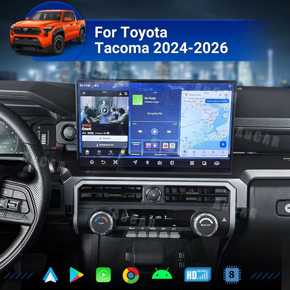 AUCAR Android 16" Car Radio GPS Navigation For Toyota Tacoma/4Runner 2024-2026