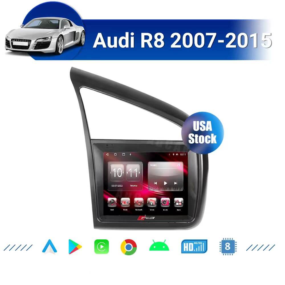 AuCar Audi R8 2007-2015 Android 12 head unit Car Radio GPS Navigation Car Multimedia Stereo Player Car Video